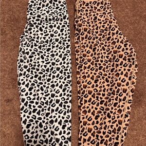 Ryderwear Leopard Print Leggings - Black and Tan BUNDLE